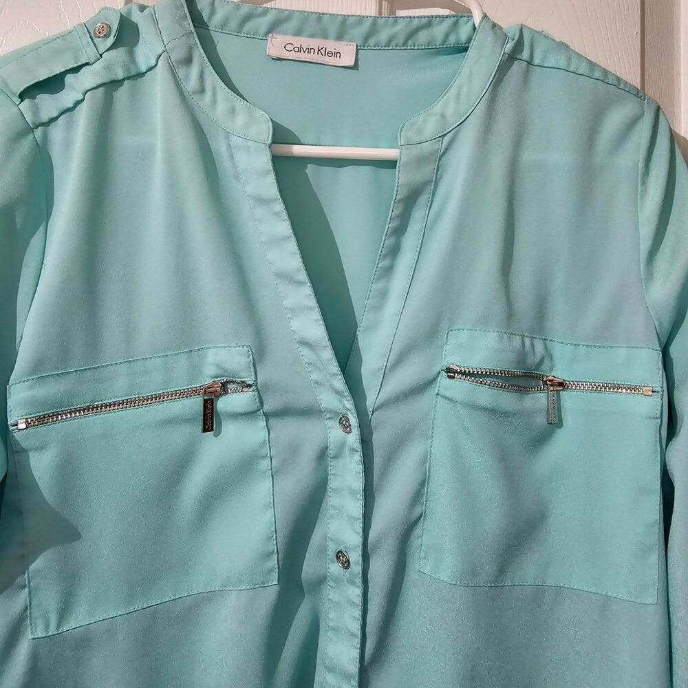 Sky Blue Classic Portofino Long Sleeve Button-Up Shirt – Soft Silky Feel, Flowy